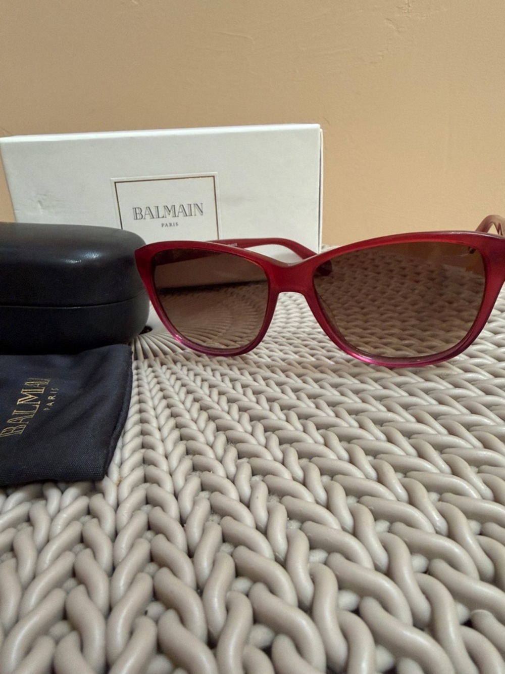 Balmain Women's Red/Maroon Cat-Eye Sunglasses
